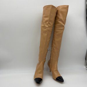 Women Chic Pointy Toe  High Boots Kitten Low Heel